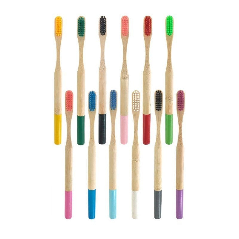 JUST BAMBOO - Bambus farvet tandbørste (flere varianter)